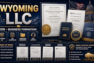 register your wyoming llc, obtain ein and business formation