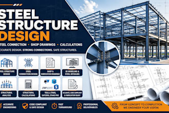 design steel structural steel connection shop drawings and calculations