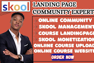skool landing page, promote and manage your skool online community, skool expert