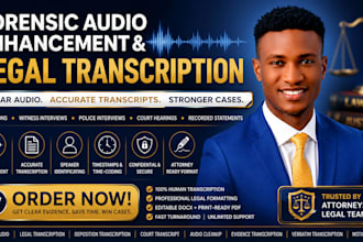 enhance forensic audio and deliver court ready legal transcription