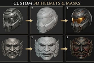 custom 3d mask print and paint 3d cosplay mask model 3d helmet stl 3d printing