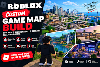 build custom roblox game map city map environment terrain bloxburg