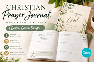 design christian prayer journal and devotional designer using canva