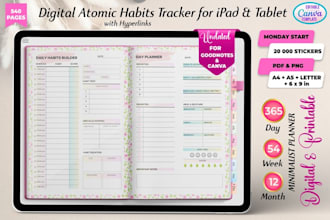 design custom wellness fitness and digital planner journal for amazon KDP