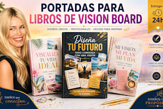 diseño de portada para libro de vision board y manifestación KDP