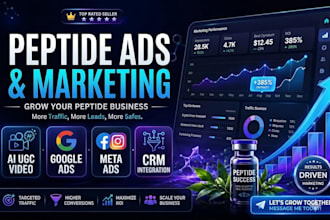 be your peptide marketing manager for meta ads, google ads and leads