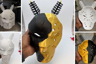 sculpt 3d print and paint cosplay mask 3d helmet cosplay armor stl file and ship