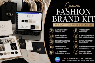 do canva brand kit clothing brand canva template fashion branding brand identity