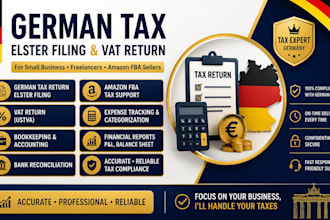 prepare german tax return, elster filing, vat return, and bookkeeping