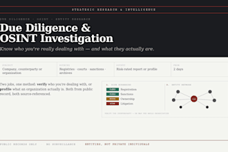 conduct due diligence and osint investigation