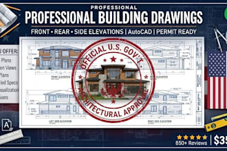 design architectural building elevation drawings, house facade, autocad front