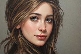 draw digital realistic oil portrait painting