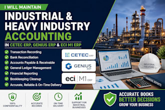 maintain industrial, heavy industry account in cetec erp, genius erp, eci m1 erp