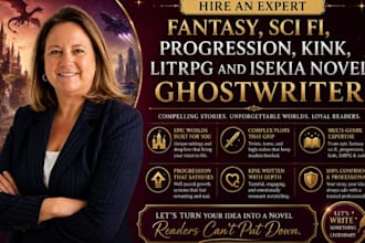 be ghostwriter for fantasy, sci fi, progression, kink, litrpg, ya, isekai novel