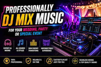 professionally dj mix music for your wedding, party or special event