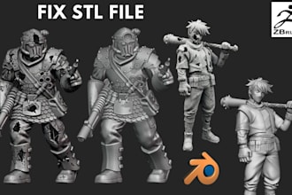 clean up 3d scan, repair stl file, fix mesh and optimize model for 3d printing