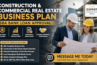 write a construction commercial real estate business plan sba bank loan approval