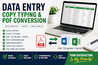 do accurate data enty copy typing and PDF conversion