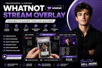 design a professional whatnot stream overlay for live auction