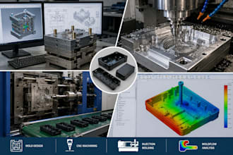 do plastic injection molding, mold design, cnc machining and moldflow analysis