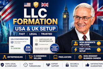llc formation and UK USA company registration, ein non resident setup service