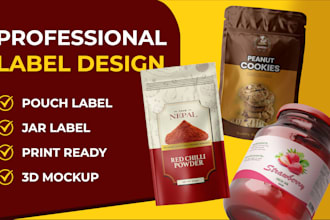 do pouch and jar label design for you