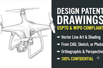 draft uspto design patent drawings and product illustrations