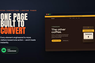 hand code a fast landing page in tailwind css and vanilla javascript