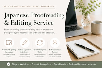 proofread and edit your japanese text as a native japanese editor