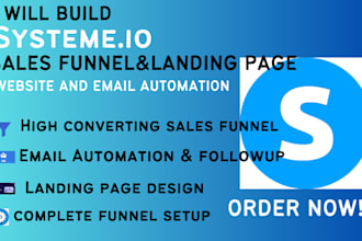 build a professional systeme io sales funnel landing page website and ema