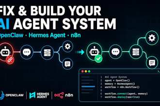 fix, install and configure your openclaw hermes agent n8n multi ai agent stack