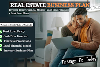 write cash flow forecast investor financial model business plan for real estate