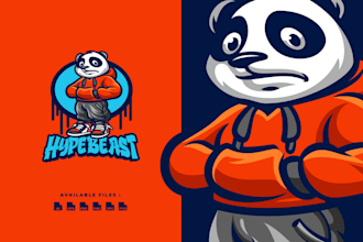 design a creative panda animal logo for your brand