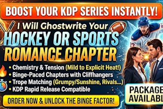 ghostwrite a hockey or sports romance chapter for your KDP series