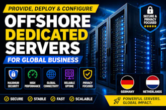 provide, deploy, and configure offshore dedicated servers for global business