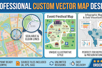 design illustrated city maps, street maps, and custom vector maps