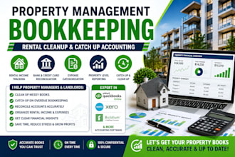 do property management bookkeeping, rental cleanup and catch up accounting