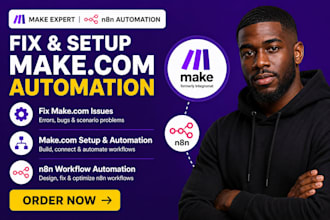 fix make com made com setup make com automation make expert made automation n8n
