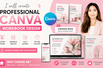 design canva ebook, workbook, lead magnet, PDF, journal and editable canva templ