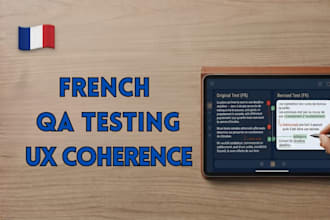 do french user testing, website QA and linguistic review