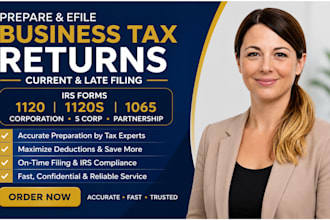 prepare and efile irs forms 1120 1120s 1065 current and late business tax return