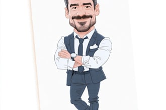 singel funny caricature professional business caricature