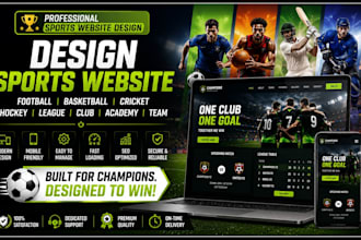 design sports website football basketball cricket hockey league club academy
