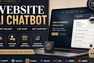 build ai chatbot for website, gpt faq bot, live chat automation