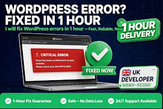 fix wordpress errors, bugs, or white screen in 1 hour