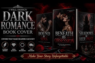 design a dark romance and thriller book cover for amazon KDP