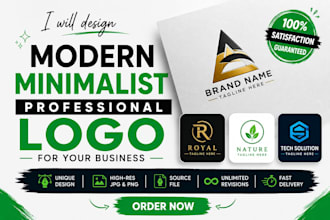 design a modern minimalist logo for your  business and brand identify