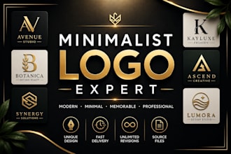 design a modern minimalist logo for your business and brand