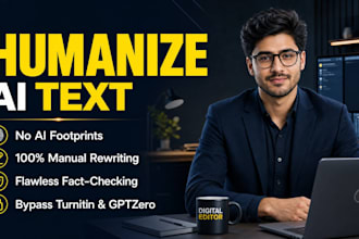 professionally humanize and edit ai content