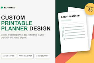 design a custom printable planner, journal or workbook